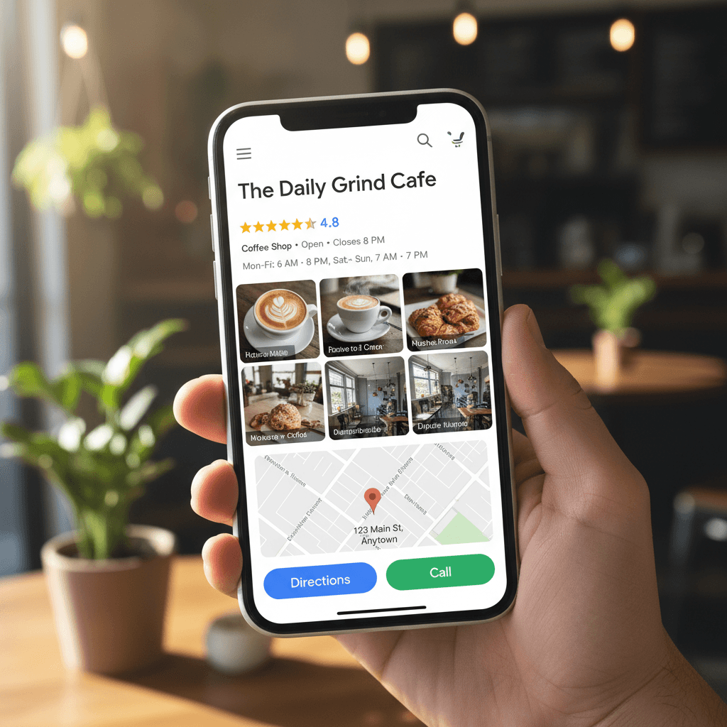 Google Business Profile with customer reviews and location information