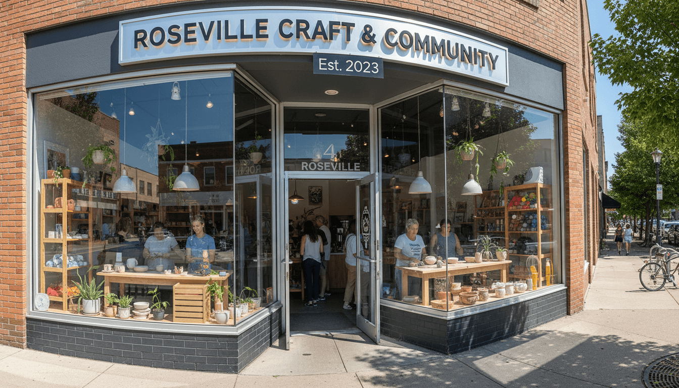 Thriving local business storefront in Roseville